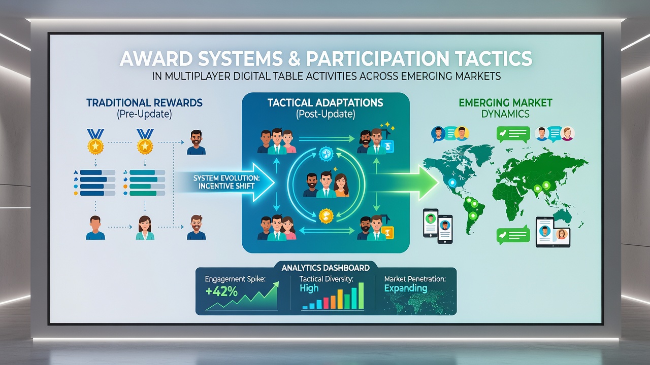 Players engaging with a hybrid AR digital table setup in a modern venue with visible reward overlays